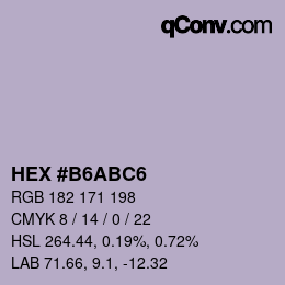 Farbcode: HEX #B6ABC6 | qconv.com