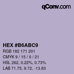カラーコード: HEX #B6ABC9 | qconv.com