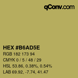 カラーコード: HEX #B6AD5E | qconv.com