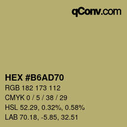 Color code: HEX #B6AD70 | qconv.com
