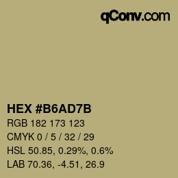 Color code: HEX #B6AD7B | qconv.com