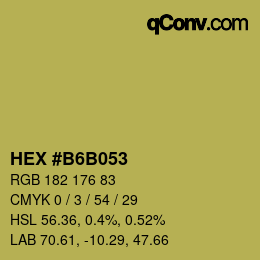 カラーコード: HEX #B6B053 | qconv.com