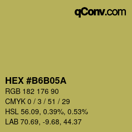 カラーコード: HEX #B6B05A | qconv.com