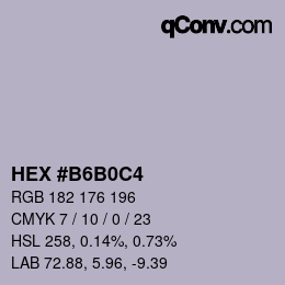 颜色代码: HEX #B6B0C4 | qconv.com