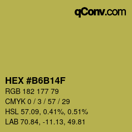 Color code: HEX #B6B14F | qconv.com