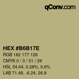 Código de color: HEX #B6B17E | qconv.com