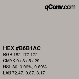 カラーコード: HEX #B6B1AC | qconv.com
