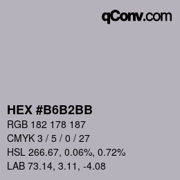 Farbcode: HEX #B6B2BB | qconv.com