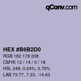 カラーコード: HEX #B6B2D0 | qconv.com
