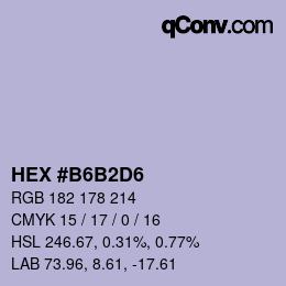 Color code: HEX #B6B2D6 | qconv.com