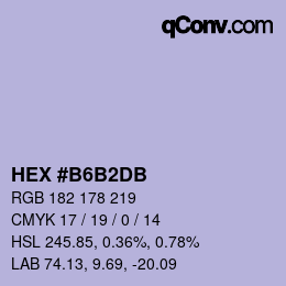 カラーコード: HEX #B6B2DB | qconv.com