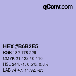 カラーコード: HEX #B6B2E5 | qconv.com