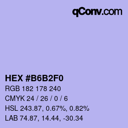 カラーコード: HEX #B6B2F0 | qconv.com