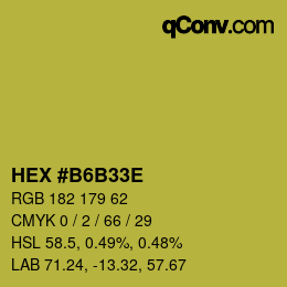Color code: HEX #B6B33E | qconv.com