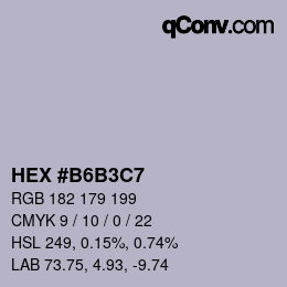 颜色代码: HEX #B6B3C7 | qconv.com