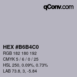 Color code: HEX #B6B4C0 | qconv.com