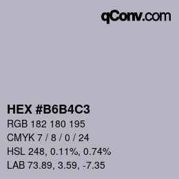 カラーコード: HEX #B6B4C3 | qconv.com
