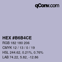 カラーコード: HEX #B6B4CE | qconv.com