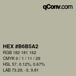 カラーコード: HEX #B6B5A2 | qconv.com