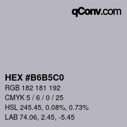 Color code: HEX #B6B5C0 | qconv.com