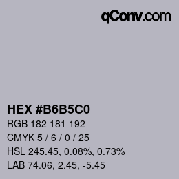 Color code: HEX #B6B5C0 | qconv.com