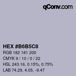カラーコード: HEX #B6B5C8 | qconv.com