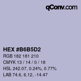 Color code: HEX #B6B5D2 | qconv.com