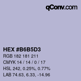 Color code: HEX #B6B5D3 | qconv.com