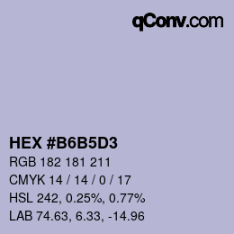 カラーコード: HEX #B6B5D3 | qconv.com