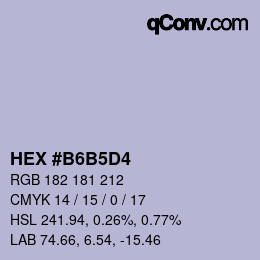 Color code: HEX #B6B5D4 | qconv.com