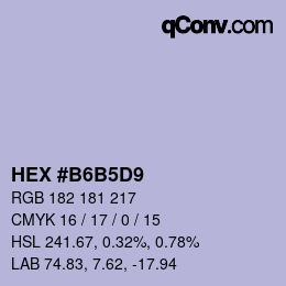 Color code: HEX #B6B5D9 | qconv.com