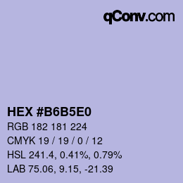 Color code: HEX #B6B5E0 | qconv.com