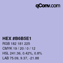 Color code: HEX #B6B5E1 | qconv.com