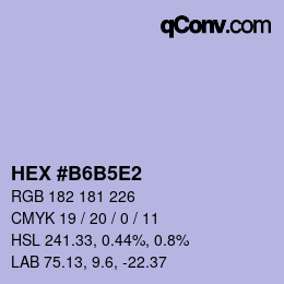 Código de color: HEX #B6B5E2 | qconv.com