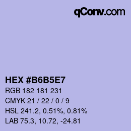 Farbcode: HEX #B6B5E7 | qconv.com