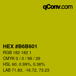 Color code: HEX #B6B601 | qconv.com