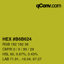 Color code: HEX #B6B624 | qconv.com