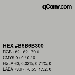 Color code: HEX #B6B6B300 | qconv.com