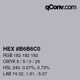 Color code: HEX #B6B6C0 | qconv.com