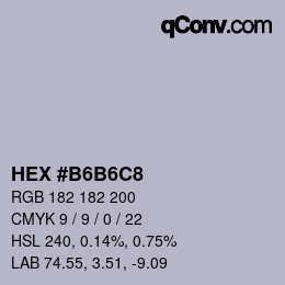 Farbcode: HEX #B6B6C8 | qconv.com