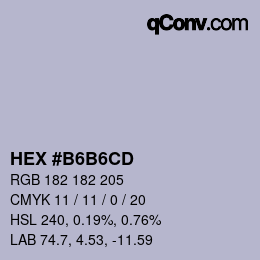 Color code: HEX #B6B6CD | qconv.com