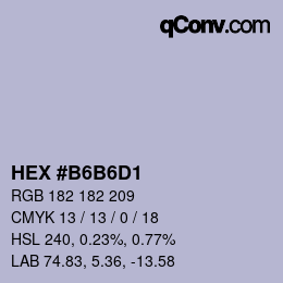 Color code: HEX #B6B6D1 | qconv.com