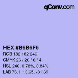 Color code: HEX #B6B6F6 | qconv.com