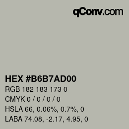 Color code: HEX #B6B7AD00 | qconv.com