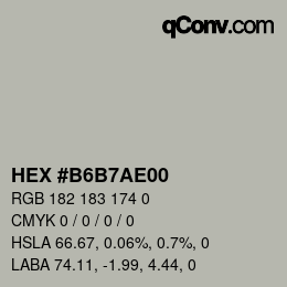 Color code: HEX #B6B7AE00 | qconv.com