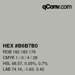 Farbcode: HEX #B6B7B0 | qconv.com