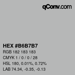 Farbcode: HEX #B6B7B7 | qconv.com