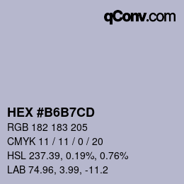 Color code: HEX #B6B7CD | qconv.com