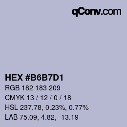 カラーコード: HEX #B6B7D1 | qconv.com