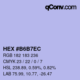 Color code: HEX #B6B7EC | qconv.com